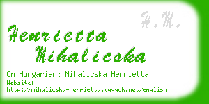 henrietta mihalicska business card